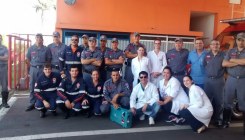 Alunos dos Cursos de Medicina e Enfermagem participam de treinamento simulado do Corpo de Bombeiros