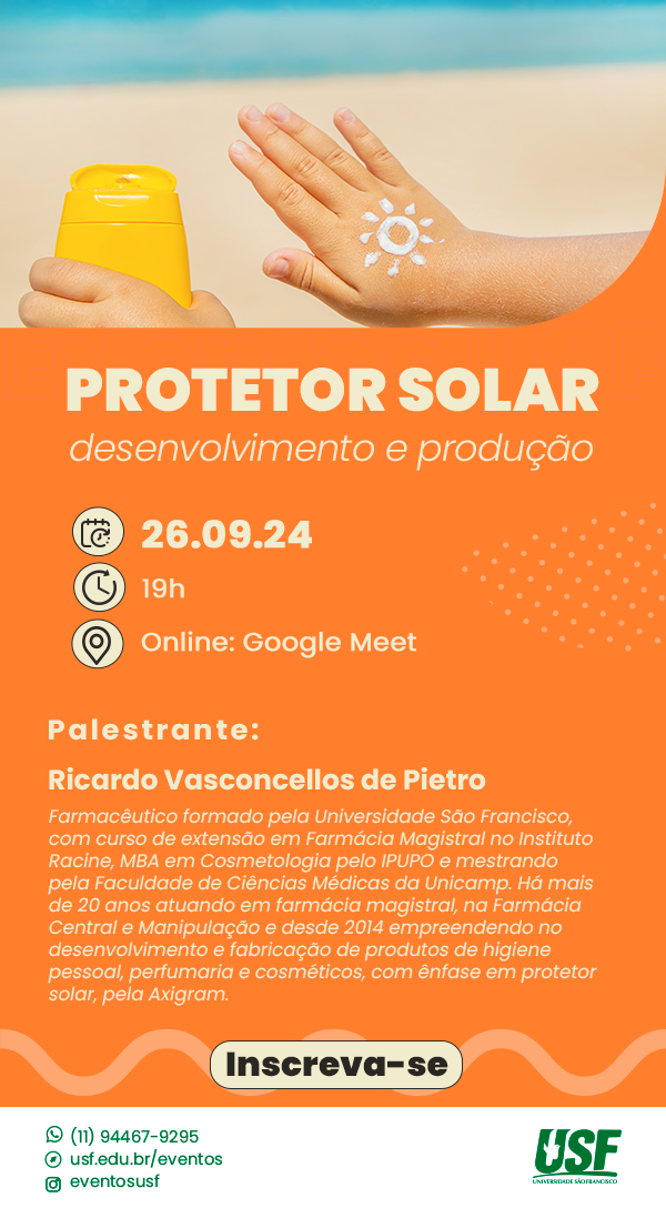 Protetor Solar desenvolvimento e produção