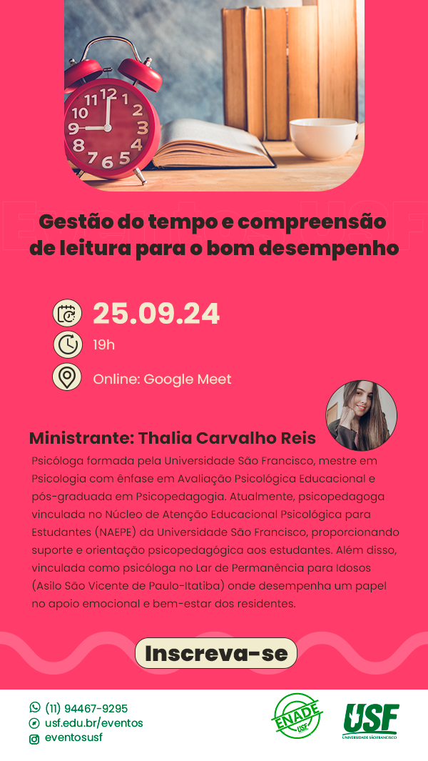 Gestão do tempo e compreensão de leitura para o bom desempenho